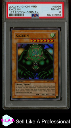 KAZEJIN 1ST EDITION-GERMAN YU-GI-OH! MRD-METAL RAIDERS 2002 G026 PSA 8 - Image 1