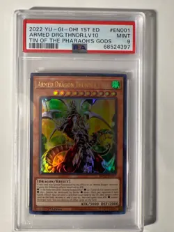 PSA 9 YuGiOh Armed Dragon Thunder LV10 MP22-EN001 1st Edition Ultra Rare - Image 1