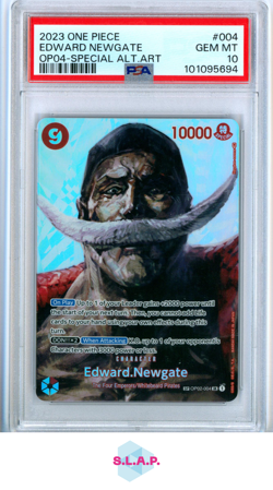 EDWARD NEWGATE SPEC ALT ART ONE PIECE OP04-KINGDOMS OF INTRIGUE 2023 004 PSA 10 - Image 1