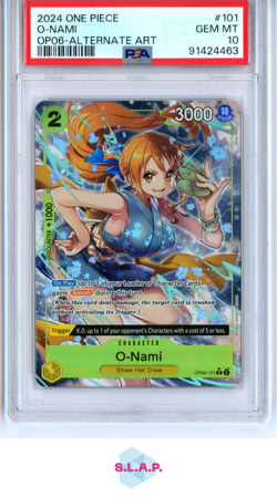 O-NAMI ALTERNATE ART ONE PIECE OP06-WINGS OF THE CAPTAIN 2024 101 PSA 10 - Image 1
