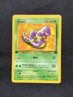Pokemon Cards: Team Rocket 1st Edition Common: Ekans 56/82 - Image 1