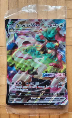 Pokemon Snorlax VMAX JUMBO Card 142/202 Gamestop Promo Sword & Shield NEW SEALED - Image 1