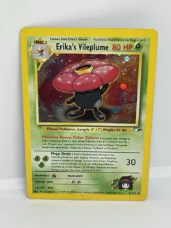 Erika's Vileplume 5/132 Pokemon Card TCG Gym Heroes Unlimited Holo LP - Image 1