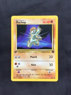 Pokemon Cards: Team Rocket 1st Edition Common: Machop 59/82 - Image 1