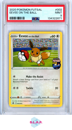 EEVEE ON THE BALL POKEMON FUTSAL 2020 002 PSA 9 - Image 1