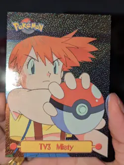 Pokemon Topps Series 1 TV3 Misty Silver Foil Second Print (Black Logo) NM - Image 1