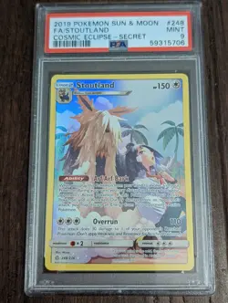2019 Pokemon Cosmic Eclipse Secret Rare Stoutland #248 - PSA 9 MINT - Image 1
