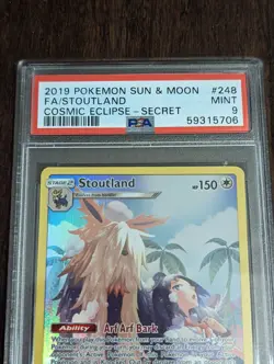 2019 Pokemon Cosmic Eclipse Secret Rare Stoutland #248 - PSA 9 MINT - Image 3