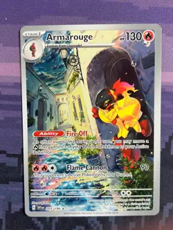 Armarouge 203/198 Pokemon Scarlet & Violet Illustration Rare Near Mint Card NM - Image 1