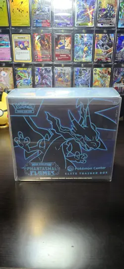 New Sealed Pokemon Center Exclusive Phantasmal Flames ETB Acrylic Included - Image 1