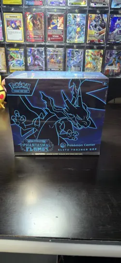 New Sealed Pokemon Center Exclusive Phantasmal Flames ETB Acrylic Included - Image 2