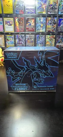 New Sealed Pokemon Center Exclusive Phantasmal Flames ETB Acrylic Included - Image 3