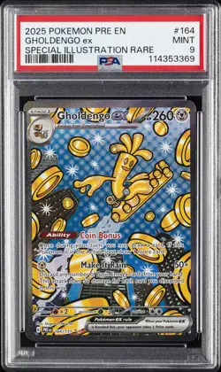 2025 POKEMON PRE EN-PRISMATIC EVOLUTIONS #164 GHOLDENGO EX PSA 9 - Image 1