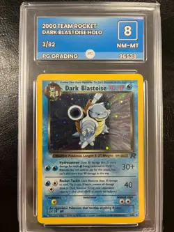 Dark Blastoise 3/82 Rare Team Rocket Holo Unlimited Pokemon TCG - PG 8 not psa - Image 1