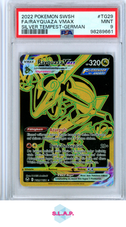 RAYQUAZA VMAX POKEMON TG29 2022 SILVER TEMPEST HOLO DEUTSCH PSA 9 - Image 1
