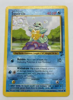 Pokemon TCG Base Set 2 Squirtle 093/130 Common MP Unplayed Read - Image 1