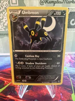 Umbreon 61/108 Pokemon Dark Explorers Reverse Holo - English Vintage LP+/NM - Image 1