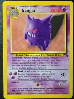 Pokemon - Gengar (20/62) [Fossil Unlimited] - LP - Image 1
