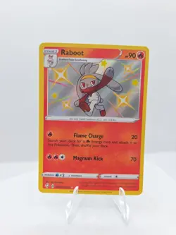 Pokemon TCG Raboot Shiny Holo Rare SV016/SV122 Shining Fates Vault - Image 1
