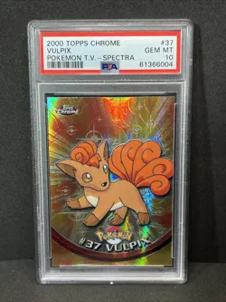 Vulpix Spectra PSA 10 #37 2000 Topps Chrome Pokemon TV - Image 1