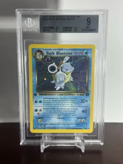 Pokemon Dark Blastoise Holo Rare 3/82 1st Edition Team Rocket Bgs 9 SWIRL!!!🎉 - Image 1