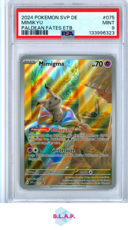 MIMIKYU PALDEAN FATES ETB POKEMON GER SVP DE-SV BLACK STAR PROMO 2024 075 PSA 9 - Image 1