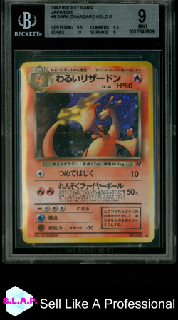 DARK CHARIZARD HOLO POKEMON 6 1997 ROCKET GANG - JP BGS 9 - Image 1