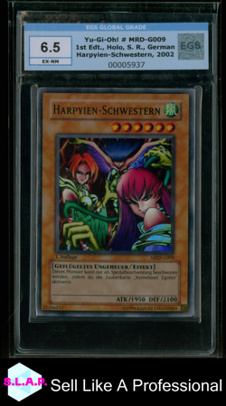 HARPYIEN SCHWESTERN YUGIOH MRD-G009 1ST 2002 METAL RAIDERS SUPER RARE DE EGS 6.5 - Image 1