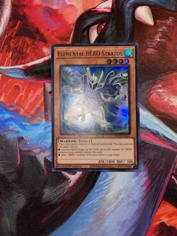 Yugioh! Elemental HERO Stratos BLC1-EN022 Ultra Rare 1st Edition Near Mint - Image 1