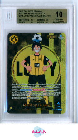 MONKEY.D.LUFFY ST13-003 2025 BVB X ONE PIECE MATCH DAY '25 PROMOS - EN BGS 10 - Image 1