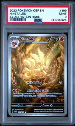PSA 9 Ninetales 199/197 Obsidian Flames Illustration Graded Pokemon Card - Image 1