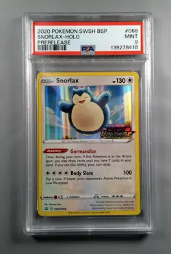 Pokemon Snorlax - SWSH068 Promo Cards Holo PSA 9 MINT - Image 1