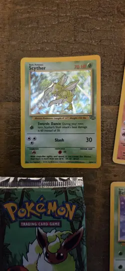 Original Flareon Jungle Booster Pack Of Pokemon Cards. Opened. Shiny Scyther - Image 4