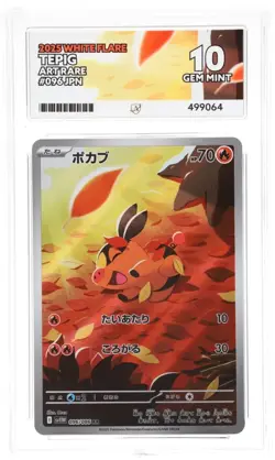 Pokemon Card - Tepig 096/086 AR White Flare Sv11W - ACE 10 Gem Mint - Japanese - Image 2
