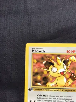 Pokemon Cards: Team Rocket 1st Edition Common: Meowth 62/82 - Image 2