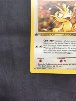 Pokemon Cards: Team Rocket 1st Edition Common: Meowth 62/82 - Image 5