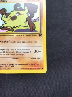Pokemon Cards: Team Rocket 1st Edition Common: Mankey 61/82 - Image 4