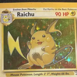 Raichu 14/62 Fossil Holo Rare 1999 Wizards Pokemon TCG Card English - Image 3