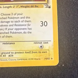 Raichu 14/62 Fossil Holo Rare 1999 Wizards Pokemon TCG Card English - Image 4