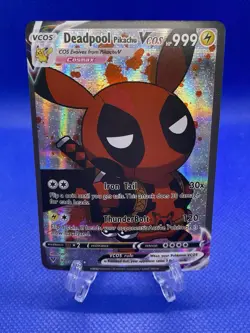 Deadpool Pikachu Cosplay Pokemon Custom Fan Made Art Card - Image 1