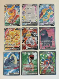 Lot Of 9 Pokemon Full Art Cards Near Mint - Koraidon Ex Great Tusk Alakazam - Image 1