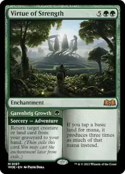 [1x] Virtue of Strength // Garenbrig Growth Near Mint, English Wilds of Eldraine - Image 1