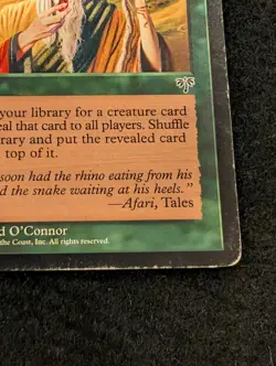 Worldly Tutor Magic The Gathering 1996 Instant Green O'Connor MTG HP Damaged - Image 5
