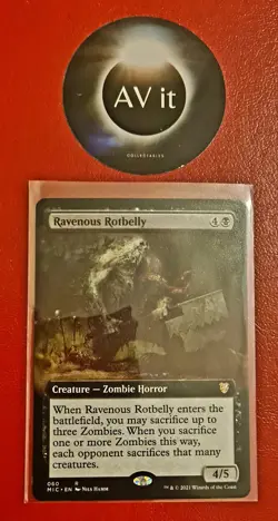 MTG Ravenous Rotbelly Commander: Innistrad: Midnight Hunt 060 Extended Art Rare - Image 1