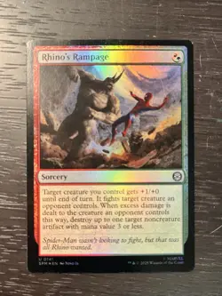 MTG Rhino’s Rampage Foil SPM-141 Marvel’s Spider-Man Near Mint Magic - Image 1