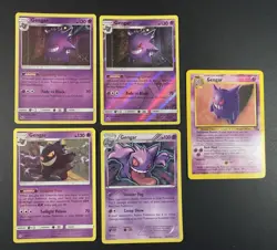 Pokemon TCG Gengar Holo Reverse Holo Fossil 5 card Lot LP-HP see pics - Image 1