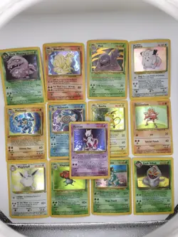 Lot of 13 Vintage Holo Rare Pokemon TCG Cards, Base Set, Fossil, Jungle, Mewtwo - Image 1