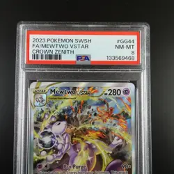 PSA 8 Mewtwo Vstar GG44/GG70 Pokemon Crown Zenith Holo Graded Card - Image 2