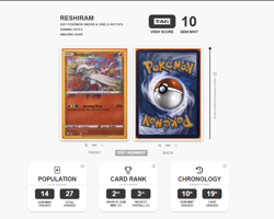 RESHIRAM 2021 POKEMON SWORD & SHIELD #017/072 SHINING FATES AMAZING RARE TAG 10 - Image 3