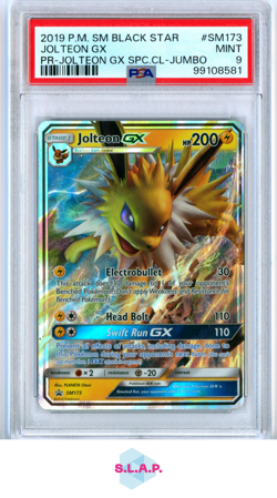 JOLTEON GX PR-JOLTEON GX SPC.CL-JUMBO POKEMON SM BLCK STR PROMO 2019 SM173 PSA 9 - Image 1